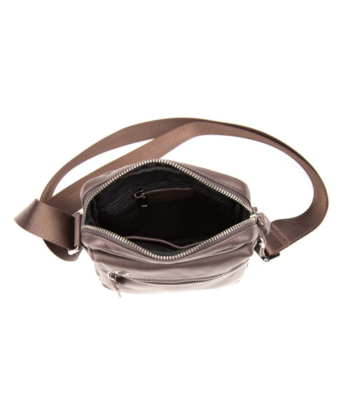 Месенджер в гладкій шкірі коричневий Tiding Bag 8718C