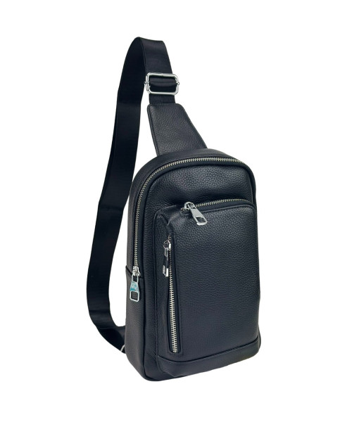 Black Leather Tiding Bag A25F-250131A Shoulder Sling
