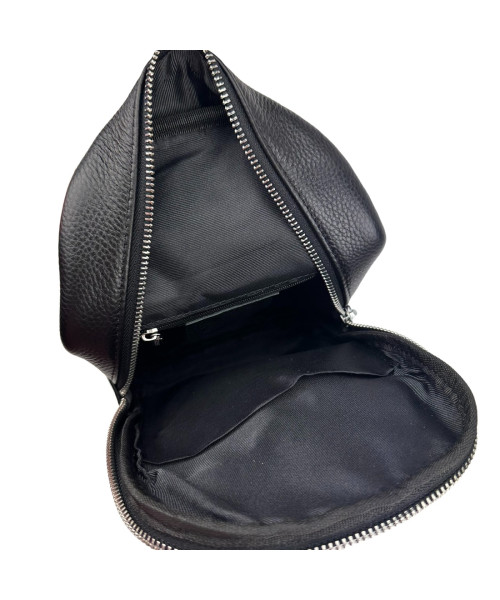 Black Leather Tiding Bag A25F-250131A Shoulder Sling