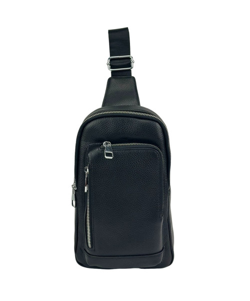 Black Leather Tiding Bag A25F-250131A Shoulder Sling