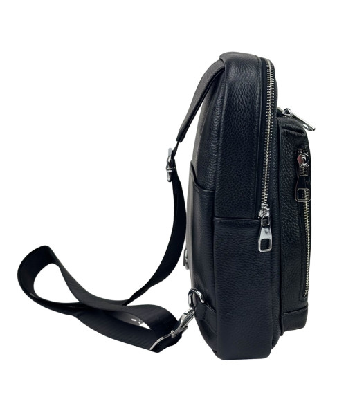 Black Leather Tiding Bag A25F-250131A Shoulder Sling