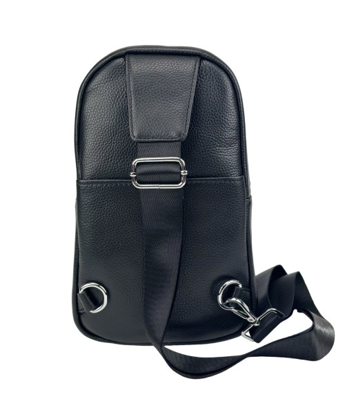 Black Leather Tiding Bag A25F-250131A Shoulder Sling