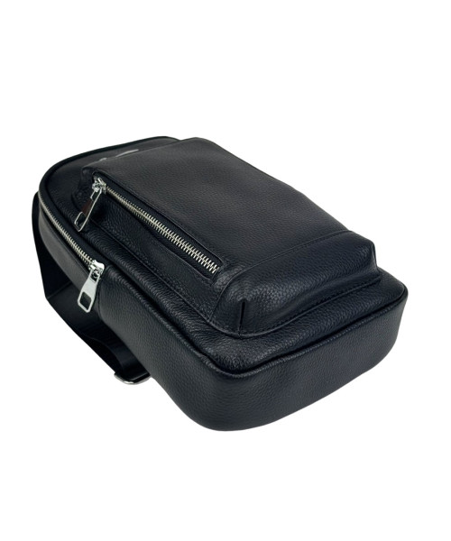 Black Leather Tiding Bag A25F-250131A Shoulder Sling