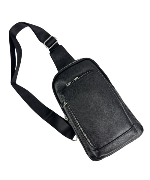 Black Leather Tiding Bag A25F-250131A Shoulder Sling