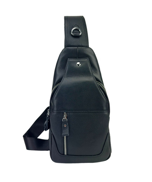 Кожаный черный слинг через плечо Tiding Bag A25F-6809-1A