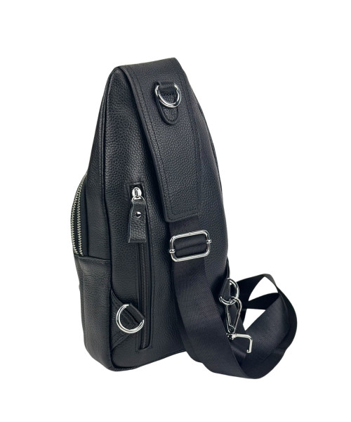 Кожаный черный слинг через плечо Tiding Bag A25F-6809-1A
