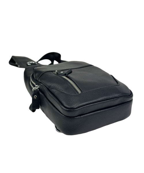 Кожаный черный слинг через плечо Tiding Bag A25F-6809-1A