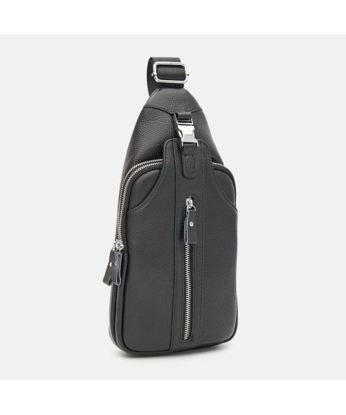 Сумка-слінг чорна шкіряна Tiding Bag F-A25F-5003A