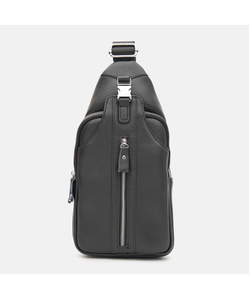 Сумка-слінг чорна шкіряна Tiding Bag F-A25F-5003A