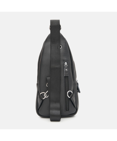 Сумка-слінг чорна шкіряна Tiding Bag F-A25F-5003A