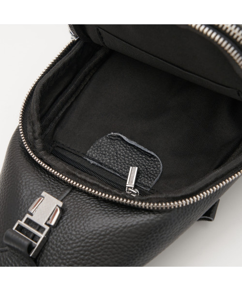 Сумка-слінг чорна шкіряна Tiding Bag F-A25F-5003A