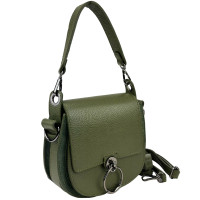 Crossbody small leather combination of leather and suede Firenze Italy F-IT-9887GR-D