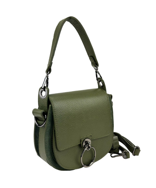 Кросбоді маленьке шкіряне комбінація шкіри та замші Firenze Italy F-IT-9887GR-D
