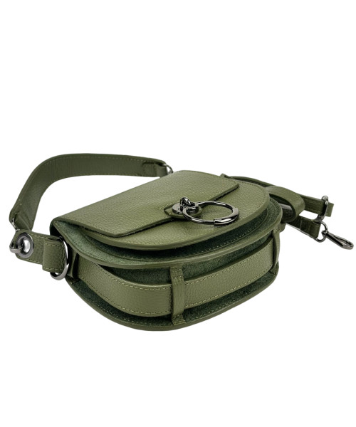 Кросбоді маленьке шкіряне комбінація шкіри та замші Firenze Italy F-IT-9887GR-D
