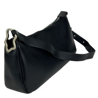 Women's shoulder bag black leather UnaBorsetta NW11-6883A