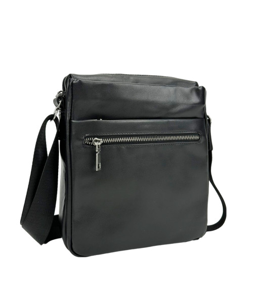 Сумка чоловіча шкіряна чорна Tiding Bag 1007A