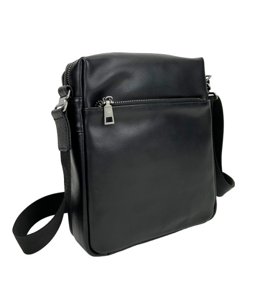 Сумка чоловіча шкіряна чорна Tiding Bag 1007A