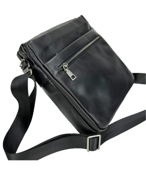 Сумка чоловіча шкіряна чорна Tiding Bag 1007A