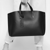 Large shopper bag in smooth leather Firenze Italy F-IT-7626A