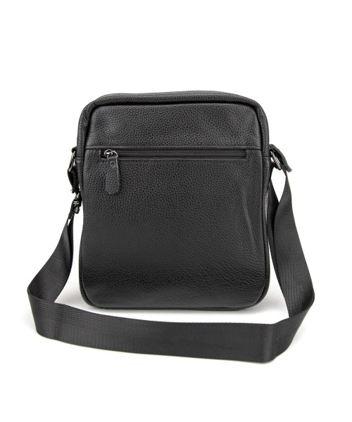 Шкіряний маленький чоловічий месенджер чорний Tiding Bag M56-0187A