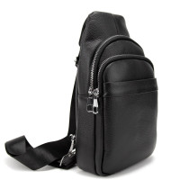 Шкіряний чорний чоловічий слінгTiding Bag A25F-250100A