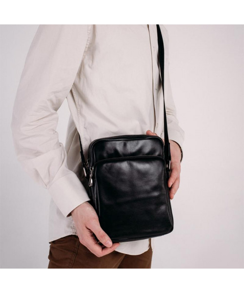Men's black leather bag Tiding Bag 168A