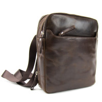 Tavinchi S-TV-4130C Men's messenger in smooth leather with two zippers