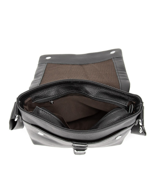 Мессенджер чорний шкіряний TIDING BAG A25-8805A