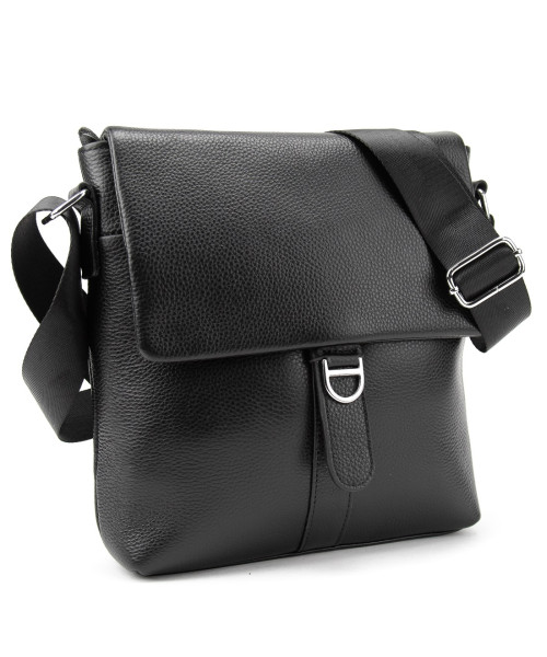 Мессенджер чорний шкіряний TIDING BAG A25-8805A
