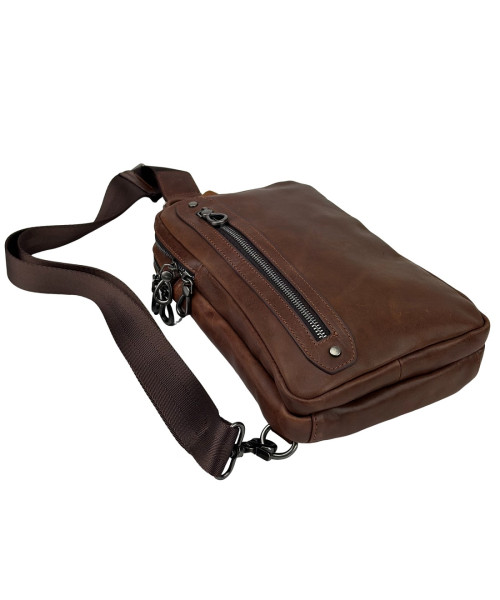 Сумка-слінг чоловіча шкіряна Tiding Bag 9801C
