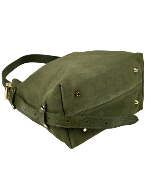Жіноча замшева сумка оливкова Firenze Italy F-IT-3010GR