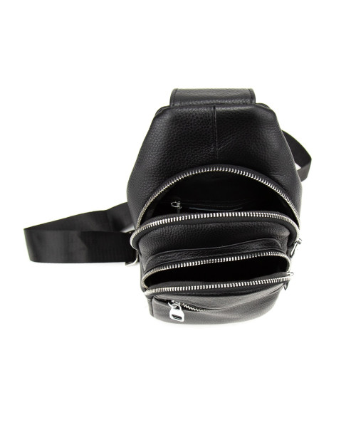 Шкіряний чорний слінг через плече Tiding Bag A25F-250123A