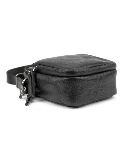 Месенджер маленький шкіряний чорний Tiding Bag 333-1A