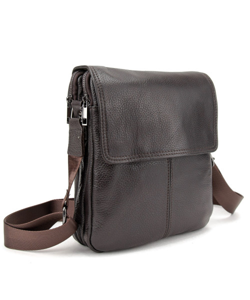 Шкіряний месенджер з клапаном на два відділи Tiding Bag M56-3508C