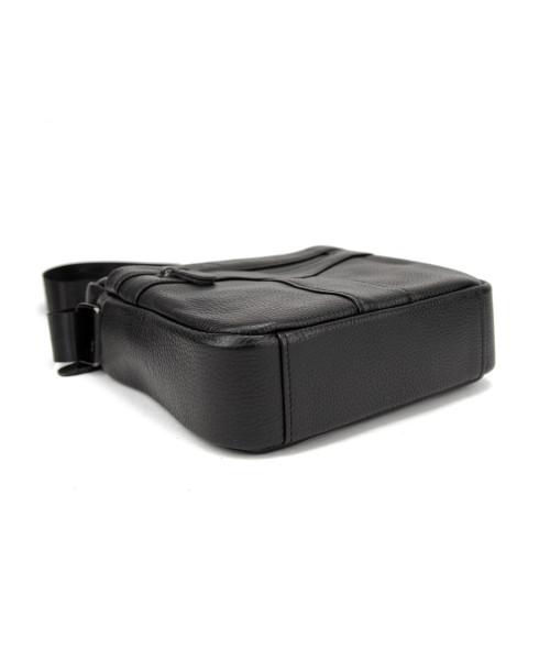 Шкіряний маленький чоловічий месенджер чорний Tiding Bag M56-0187A