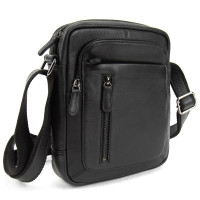 Leather shoulder bag in black Tavinchi R-10955A