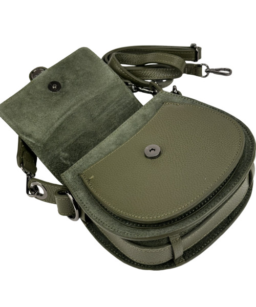 Кросбоді маленьке шкіряне комбінація шкіри та замші Firenze Italy F-IT-9887GR-D