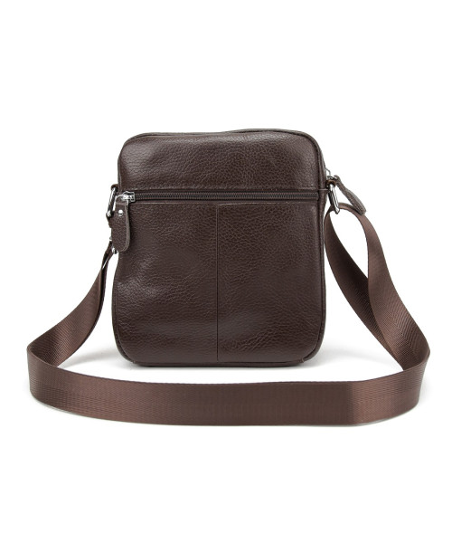 Шкіряний компактний чоловічий месенджер коричневий Tiding Bag M56-0080C