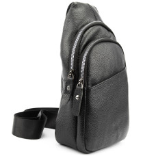 Шкіряна сумка слінг чорна Tiding Bag M56-2552A