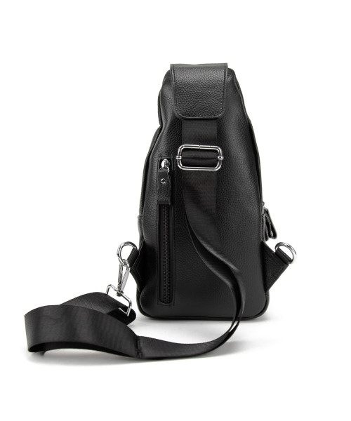Шкіряний чорний слінг через плече Tiding Bag A25F-6809-11A