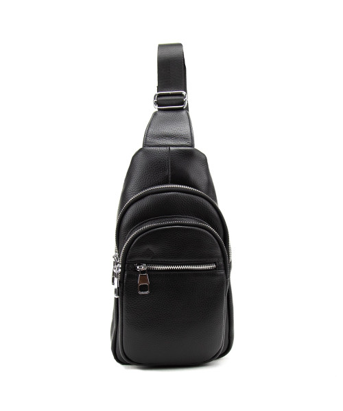 Шкіряний чорний слінг через плече Tiding Bag A25F-250123A