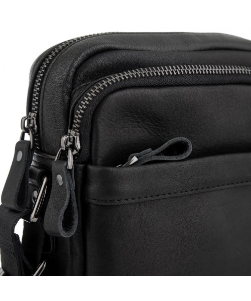 Чоловіча сумка через плече чорна Tiding Bag 6027A