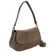Suede small bag women's taupe Firenze Italy F-IT-0555T