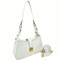 Stylish semi-circular women's bag with a wide belt Firenze Italy F-IT-1016W