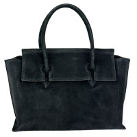 Medium size suede bag color black Firenze Italy F-IT-76125A