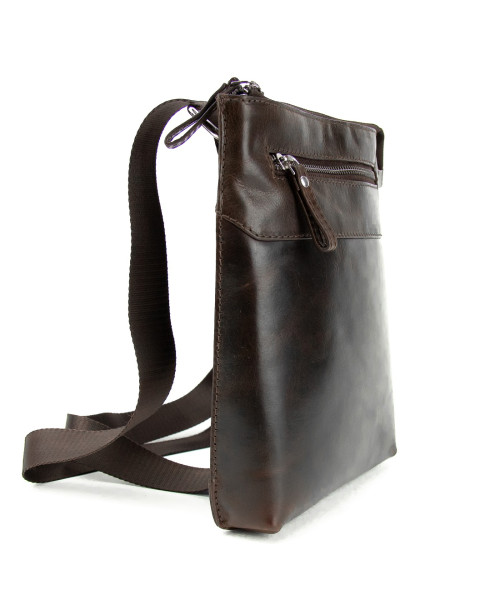 Slim leather vertical messenger Tavinchi S-TV-4142C