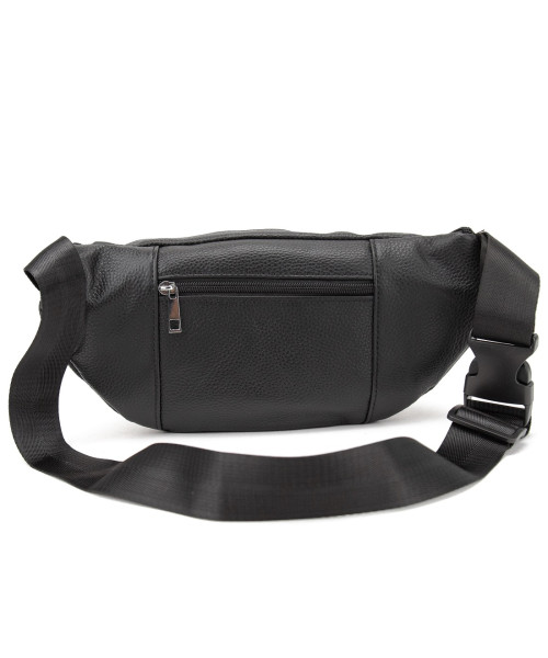 Містка шкіряна сумка на пояс чорна Tiding Bag M56-2030A