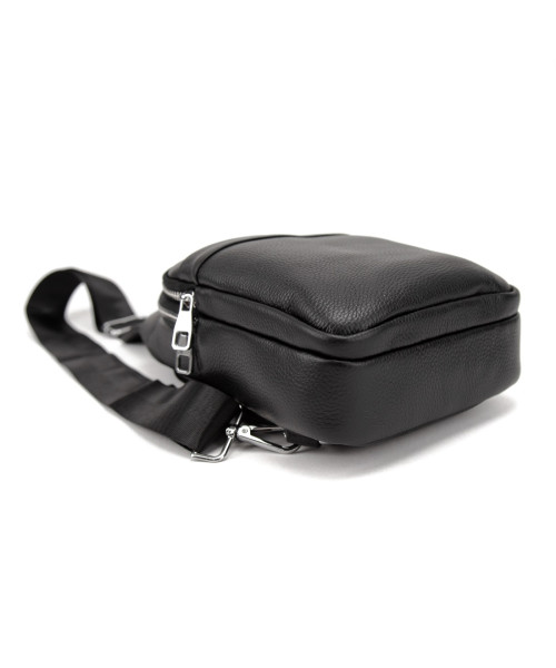 Шкіряний чорний чоловічий слінгTiding Bag A25F-250100A
