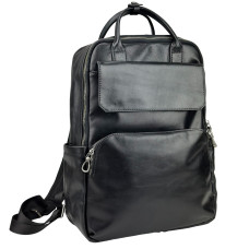 Чоловічий шкіряний рюкзак чорний Tiding Bag 8046A