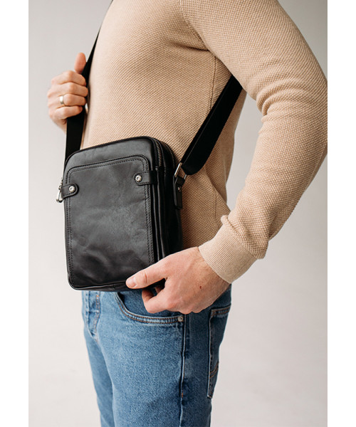 Сумка через плече чоловіча шкіряна Tiding Bag 8913A